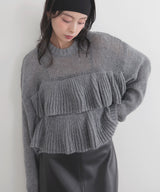 【12月下旬予約商品】シアーフリルニットプルオーバー