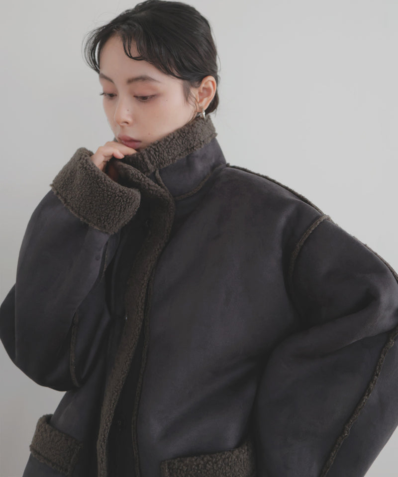 【10月中旬予約商品】ムートンボアミドルコート