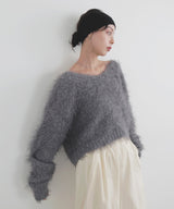 フェザーVネックニットプルオーバー