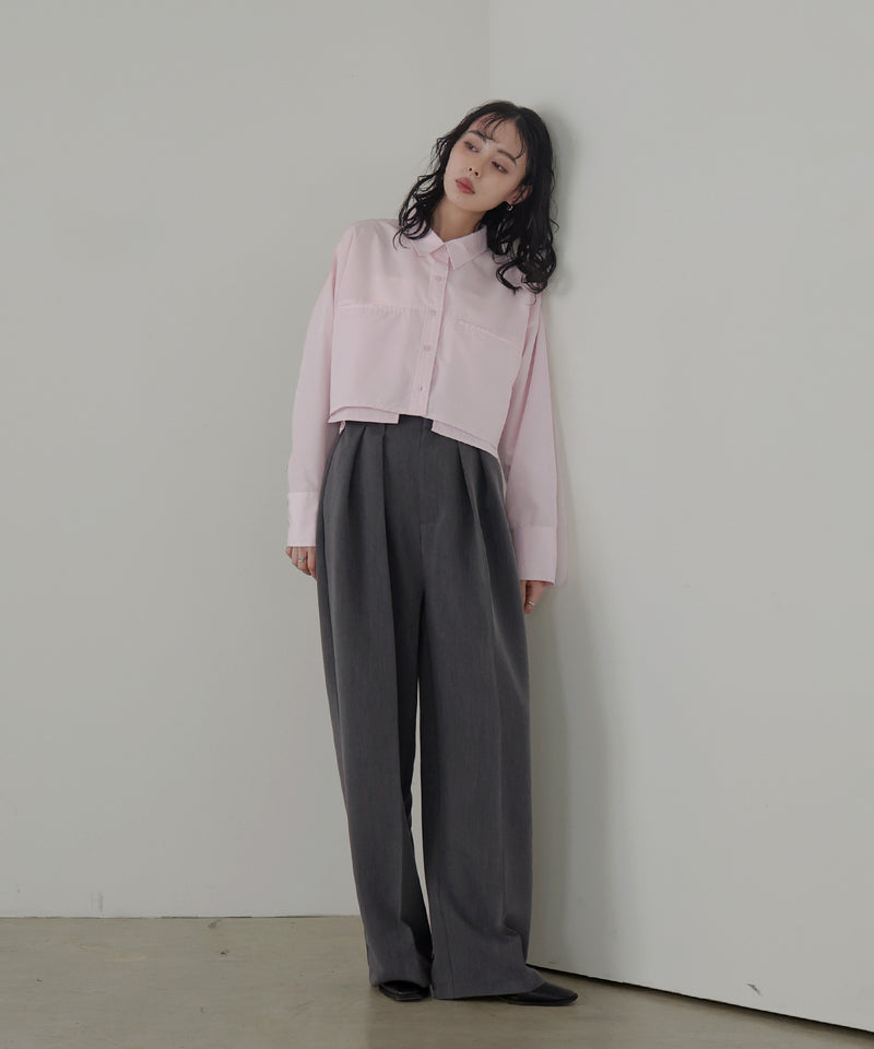 【9月中旬予約商品】ツータックワイドパンツ