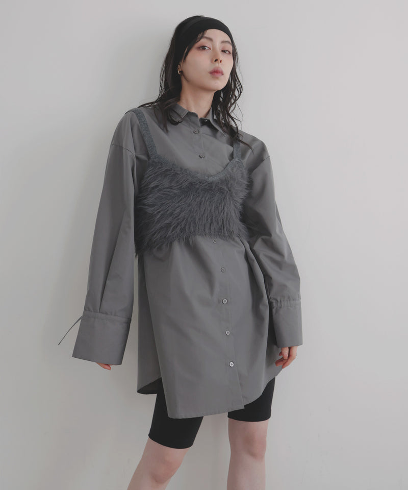 袖リボンチュニックシャツ