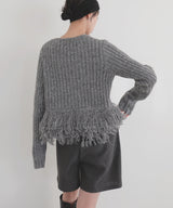 フリンジペプラムニット