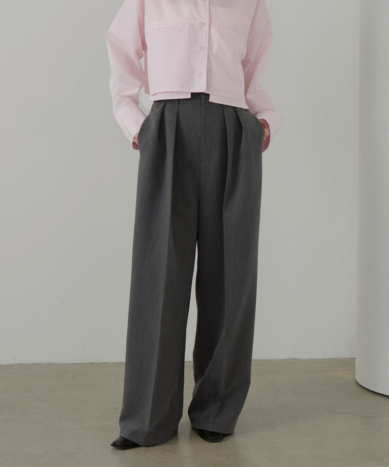 【9月中旬予約商品】ツータックワイドパンツ