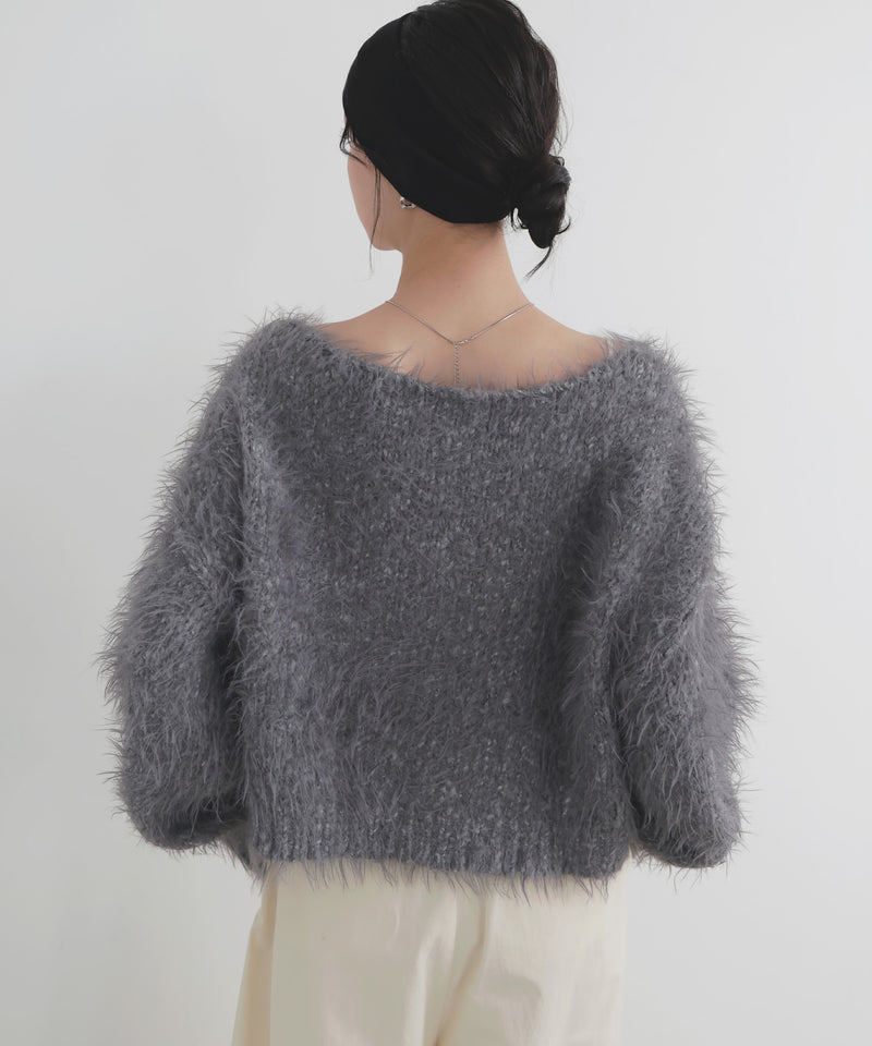 フェザーVネックニットプルオーバー