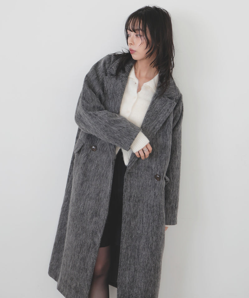 シャギーダブルロングコート