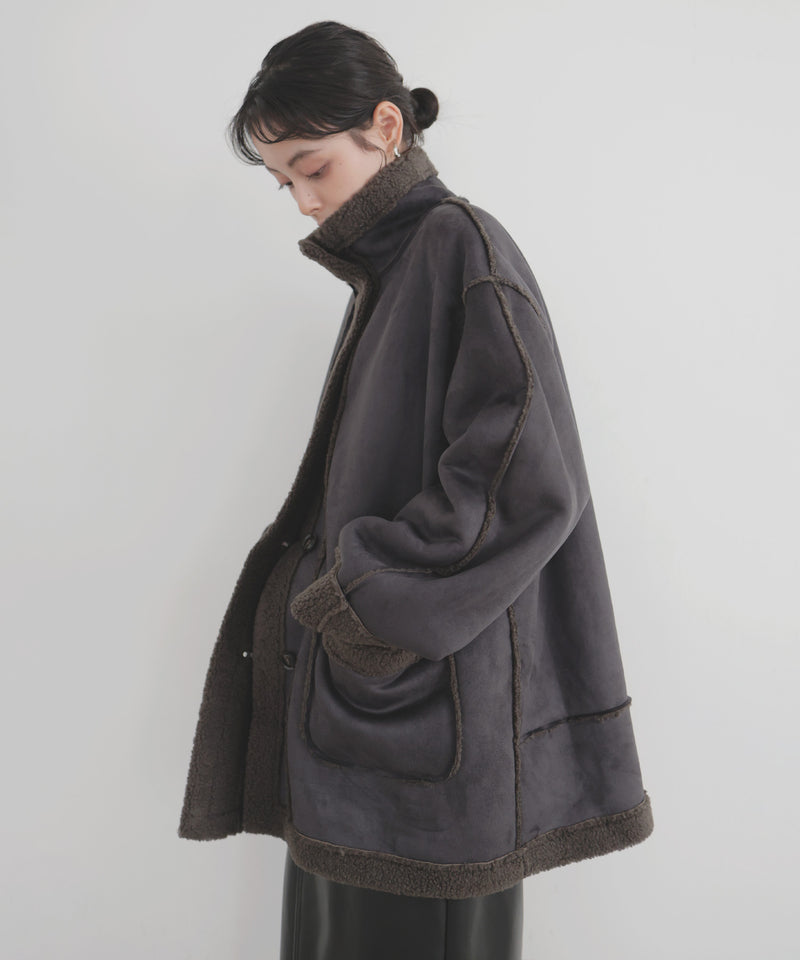 【10月中旬予約商品】ムートンボアミドルコート