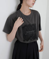 【接触冷感】レースレイヤードロゴTシャツ