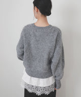 モヘアシャギーニットプルオーバー