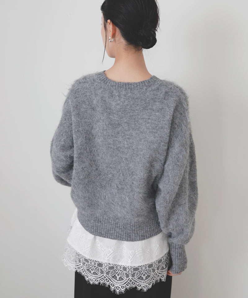 モヘアシャギーニットプルオーバー