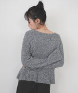 テープヤーンペプラムニットプルオーバー