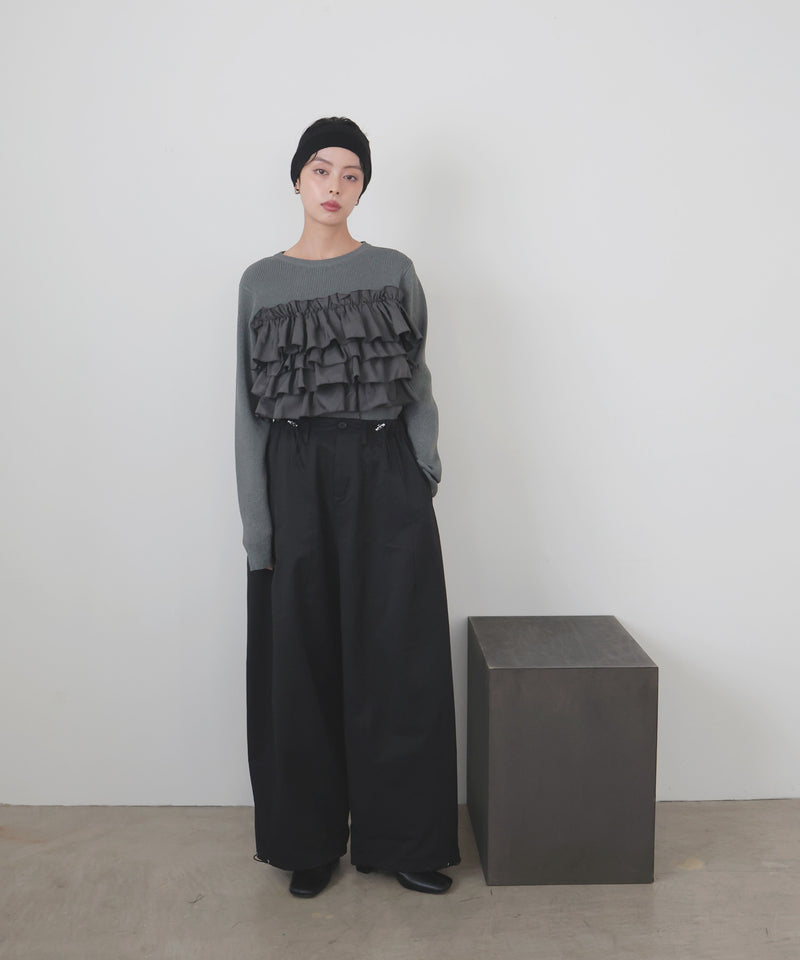 【12月上旬予約商品】フリルビスチェニットプルオーバー