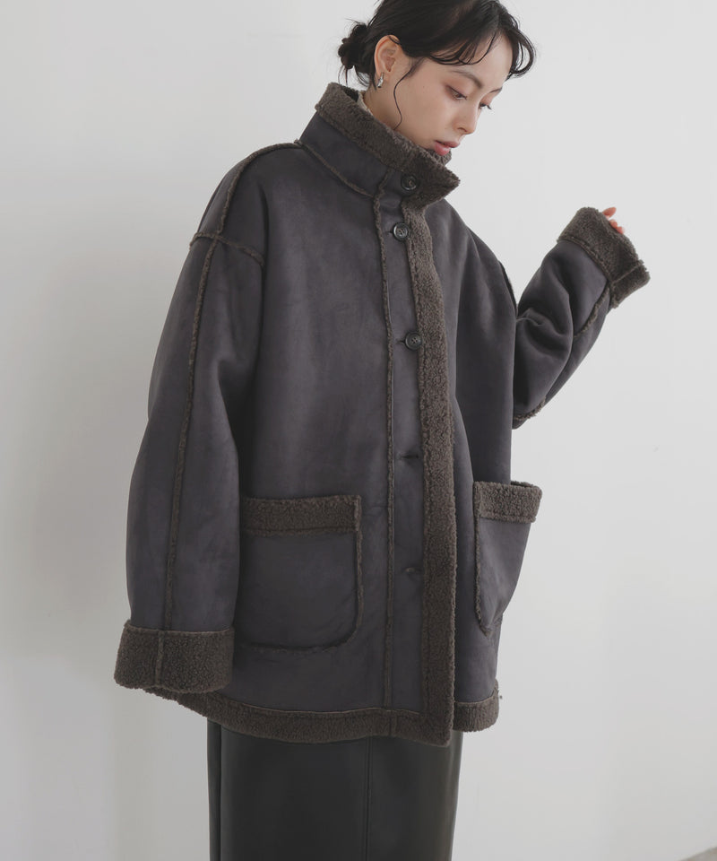 【10月中旬予約商品】ムートンボアミドルコート
