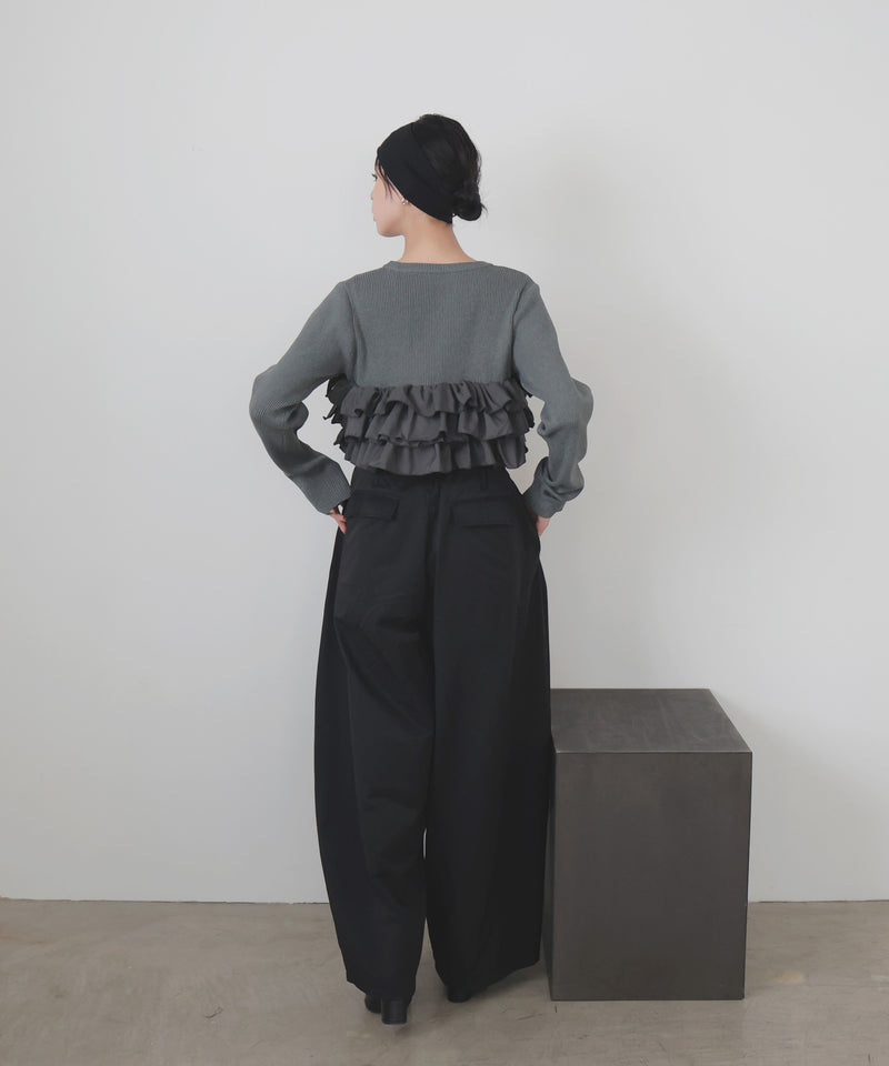 【12月上旬予約商品】フリルビスチェニットプルオーバー