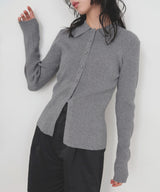 【一部予約商品】クルミボタンリブポロニット