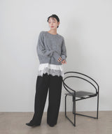 モヘアシャギーニットプルオーバー