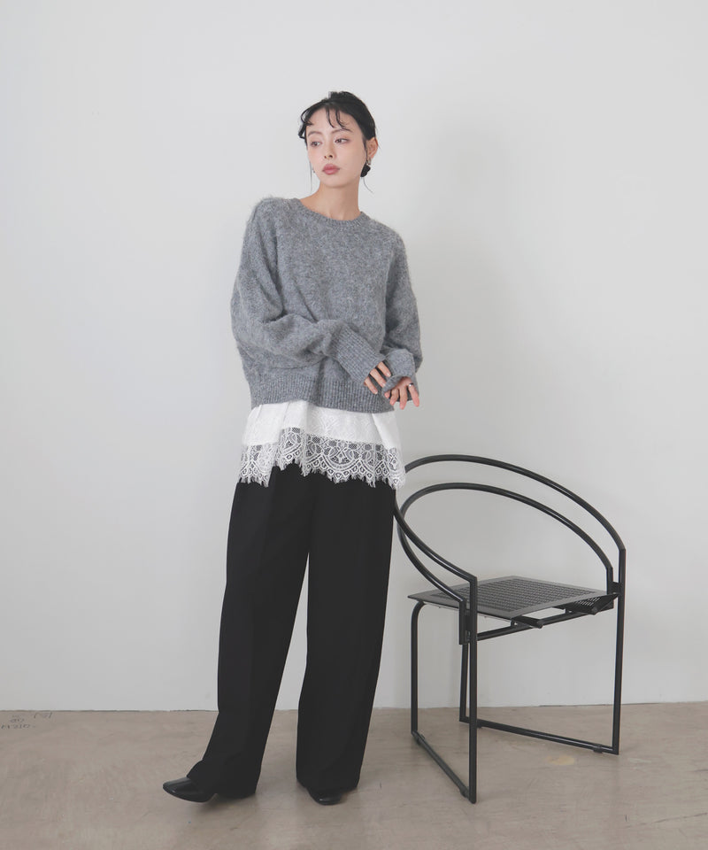 モヘアシャギーニットプルオーバー