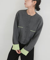 【1月中旬予約商品】バイカラーニットカーディガン