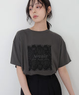 【接触冷感】レースレイヤードロゴTシャツ