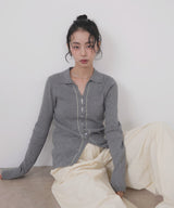 バイカラーラインポロニット