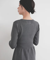 リブフレアニットワンピース