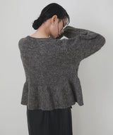 モヘアペプラムクルーネックプルオーバー