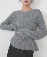 テープヤーンペプラムニットプルオーバー