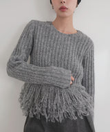 フリンジペプラムニット