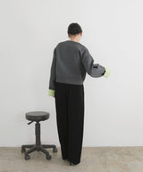 【1月中旬予約商品】バイカラーニットカーディガン