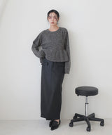 モヘアペプラムクルーネックプルオーバー