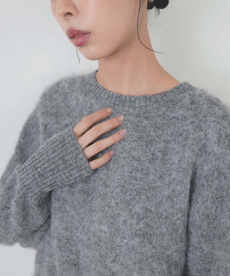 モヘアシャギーニットプルオーバー
