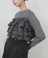 【12月上旬予約商品】フリルビスチェニットプルオーバー