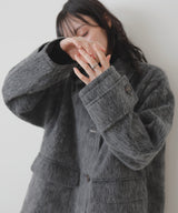 【10月下旬予約商品】ステンカラーシャギージャケットコート