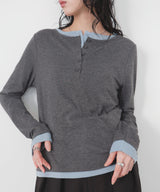 バイカラーヘンリーネックプルオーバー