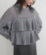 【12月下旬予約商品】シアーフリルニットプルオーバー