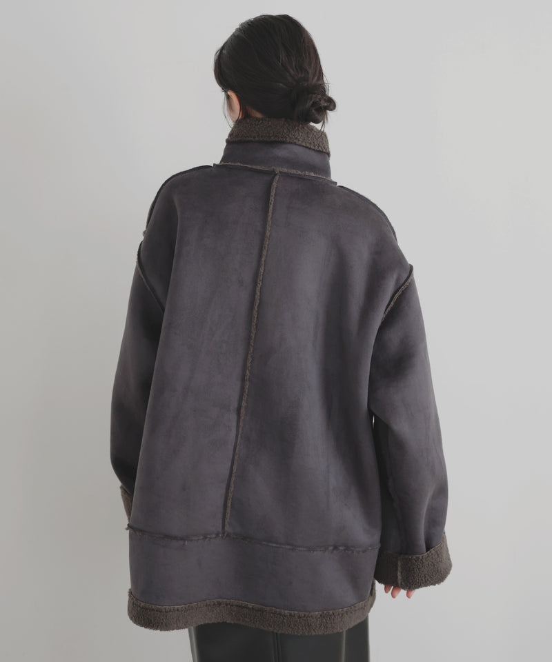 【10月中旬予約商品】ムートンボアミドルコート