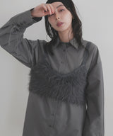 袖リボンチュニックシャツ