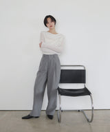 【セットアップ対応】　タックストレートスラックス