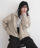 フェイクレザーバルーンジャケット