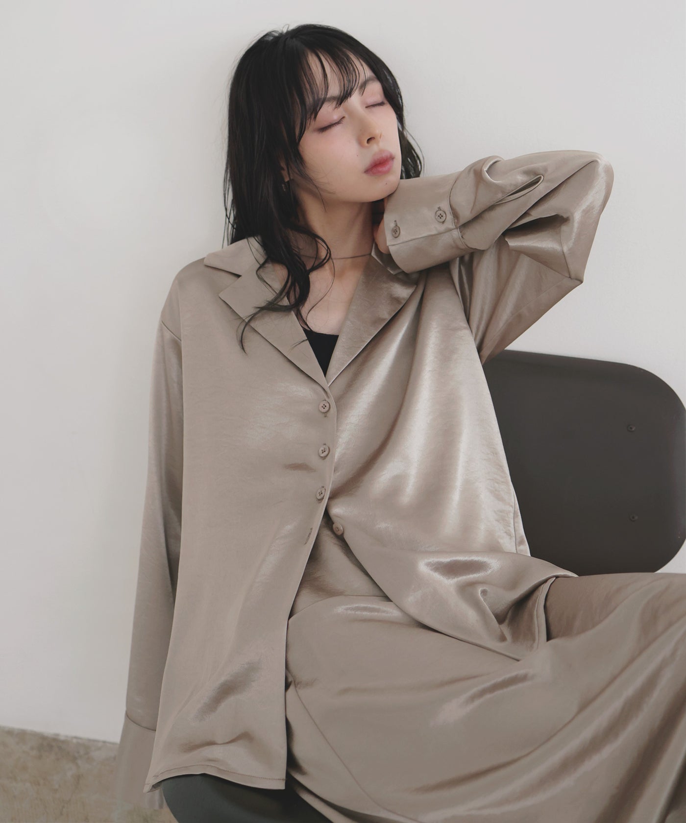 サテンテーラードシャツ – LIAN