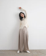 【2月中旬予約商品】サテンタックワイドパンツ