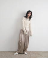 【2月中旬予約商品】サテンタックワイドパンツ