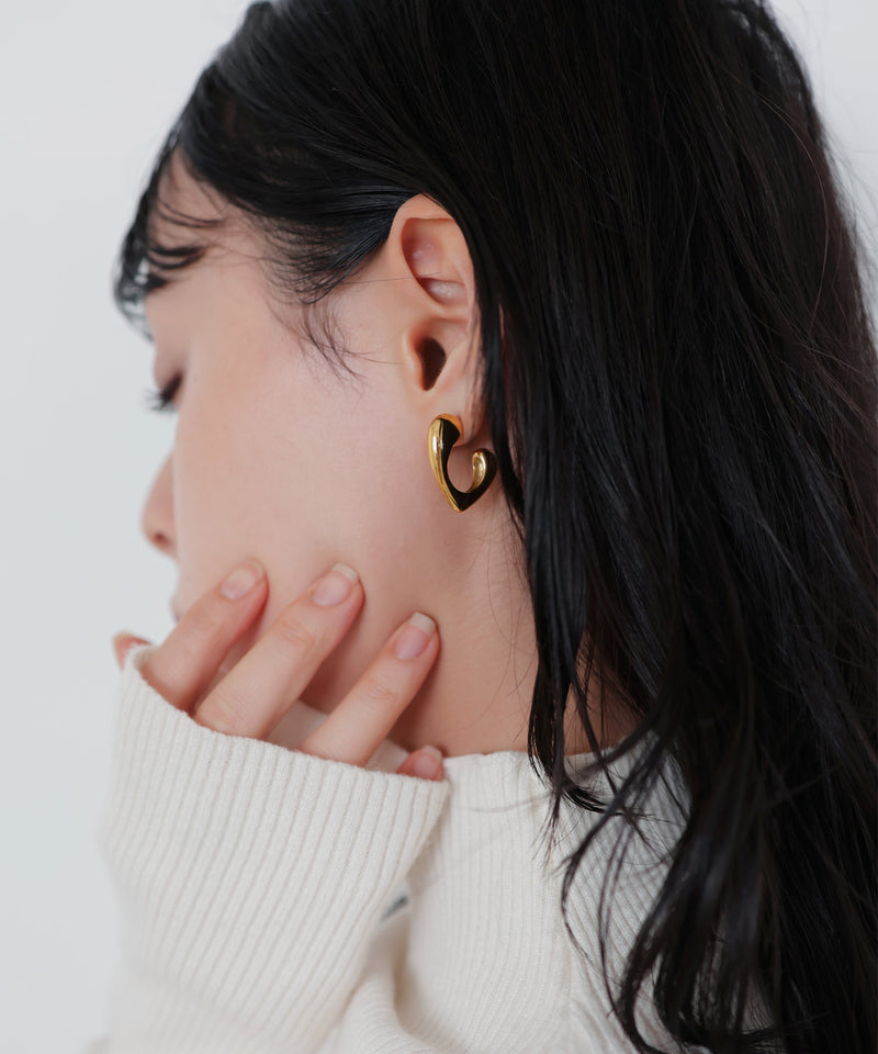 【12月上旬予約商品】ハートフープピアス