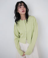 クリアボタンニットカーディガン