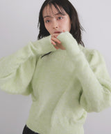 モヘアパフスリーブニット