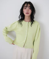 クリアボタンニットカーディガン