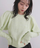 モヘアパフスリーブニット