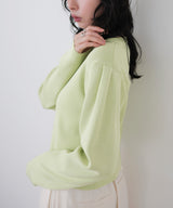 クリアボタンニットカーディガン