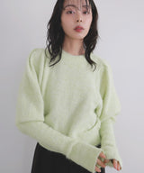 モヘアパフスリーブニット