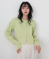 クリアボタンニットカーディガン