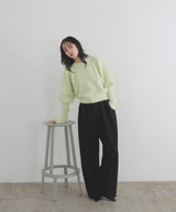 モヘアパフスリーブニット